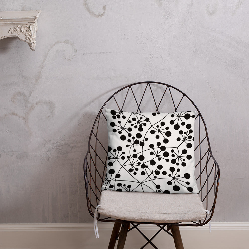 Coussin Dunikal Arboricool, classique, noir sur blanc