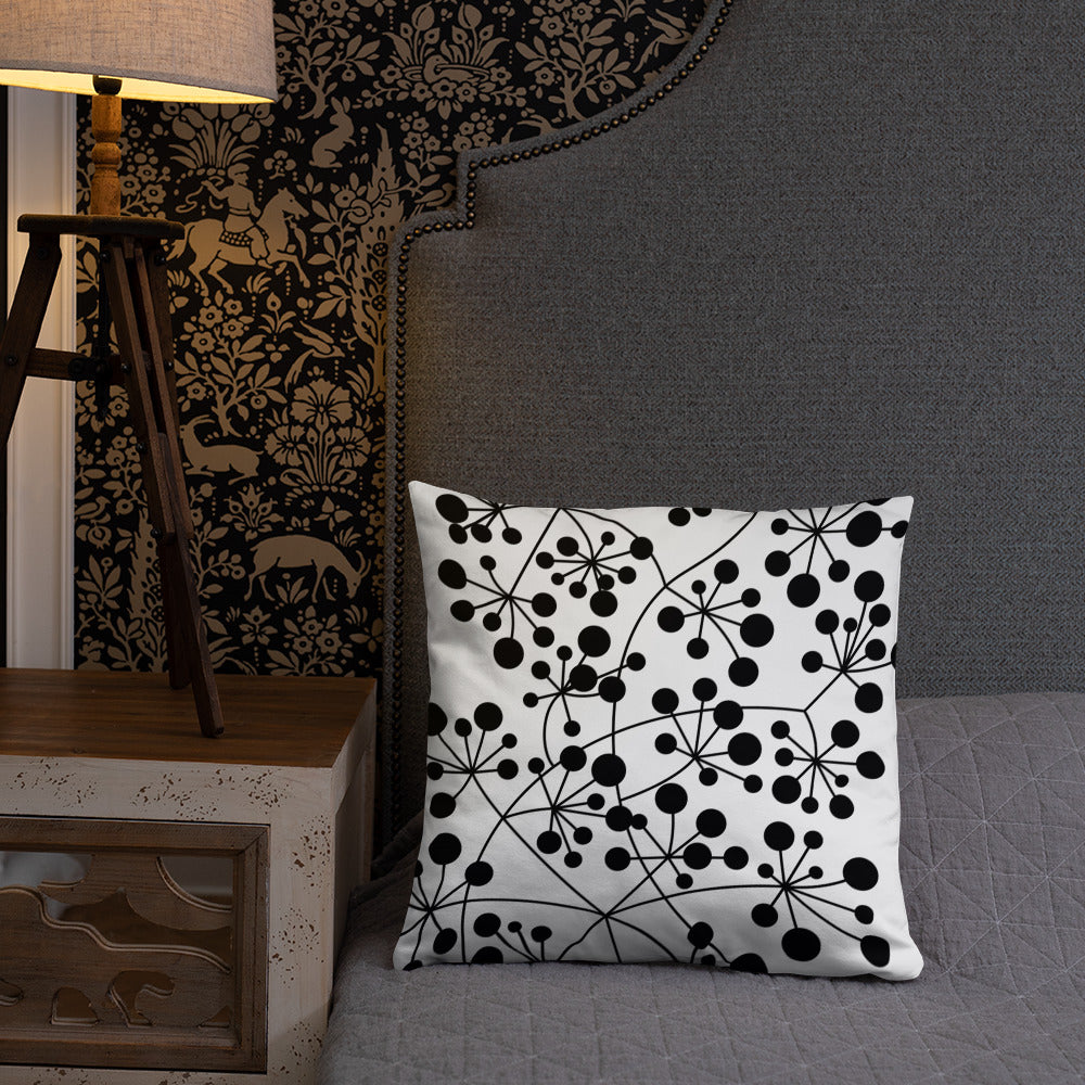 Coussin Dunikal Arboricool, classique, noir sur blanc