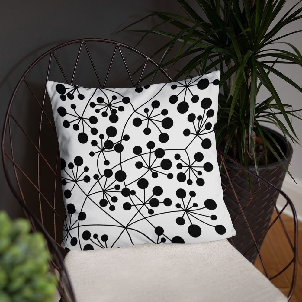 Coussin Dunikal Arboricool, classique, noir sur blanc