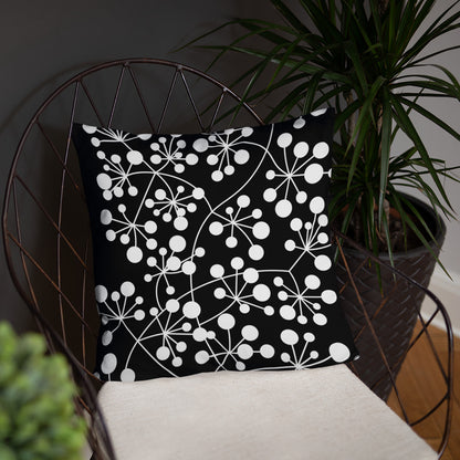 Coussin Dunikal Arboricool, classique, blanc sur noir