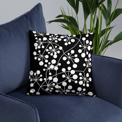 Coussin Dunikal Arboricool, classique, blanc sur noir