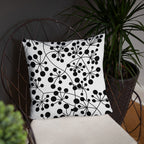 Coussin Dunikal Arboricool, classique, noir sur blanc
