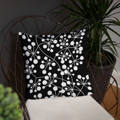 Coussin Dunikal Arboricool, classique, blanc sur noir