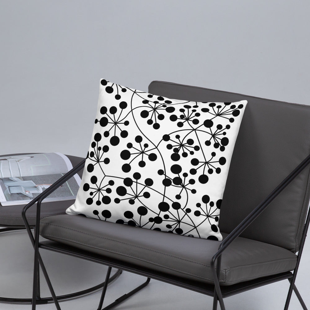 Coussin Dunikal Arboricool, classique, noir sur blanc