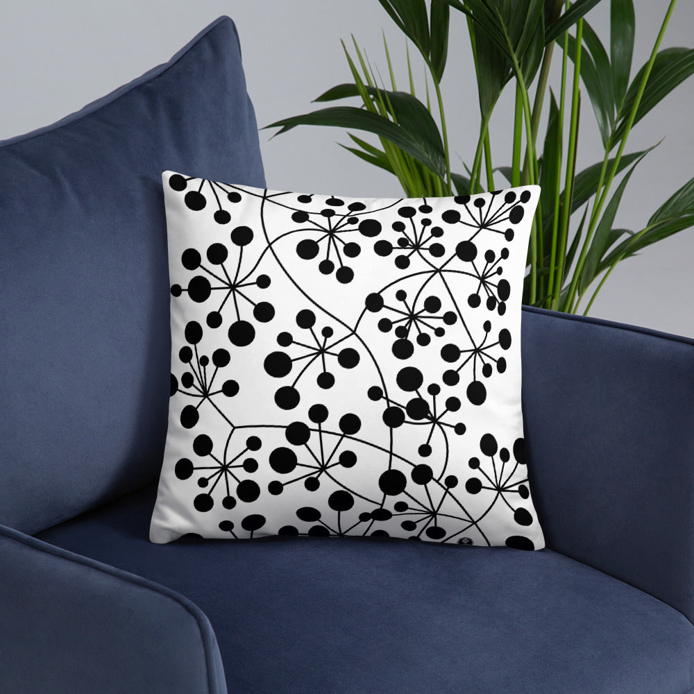 Coussin Dunikal Arboricool, classique, noir sur blanc