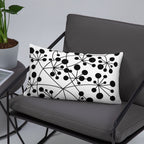Coussin Dunikal Arboricool, classique, noir sur blanc