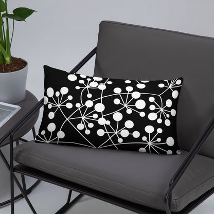 Coussin Dunikal Arboricool, classique, blanc sur noir