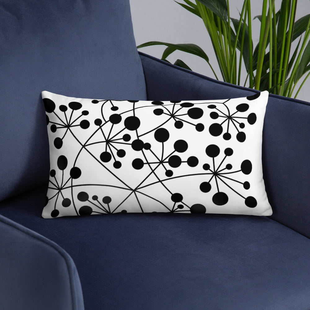 Coussin Dunikal Arboricool, classique, noir sur blanc