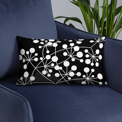 Coussin Dunikal Arboricool, classique, blanc sur noir