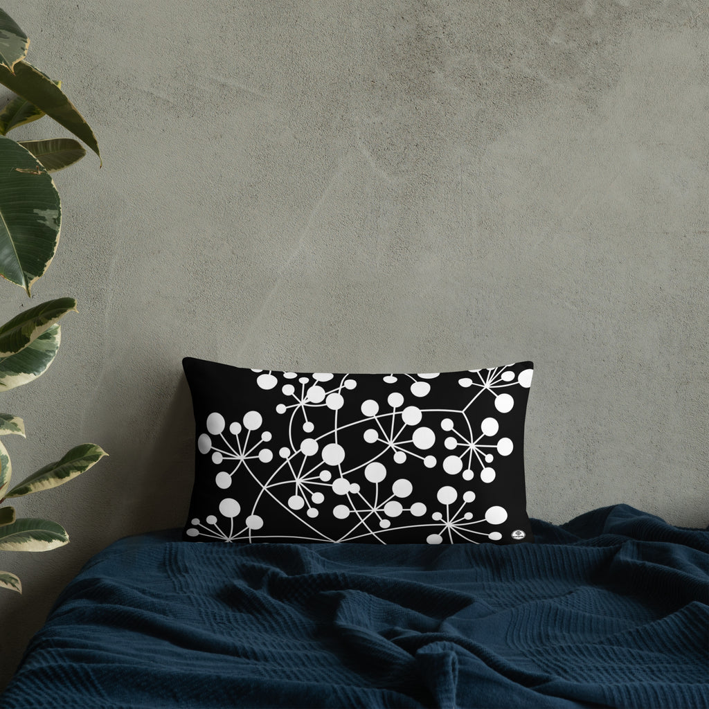 Coussin Dunikal Arboricool, classique, blanc sur noir