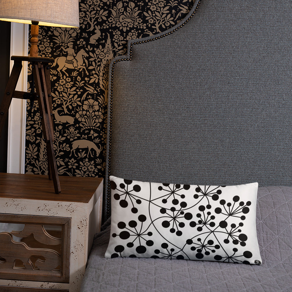 Coussin Dunikal Arboricool, classique, noir sur blanc