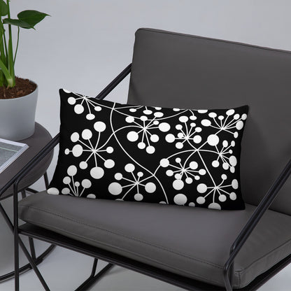 Coussin Dunikal Arboricool, classique, blanc sur noir