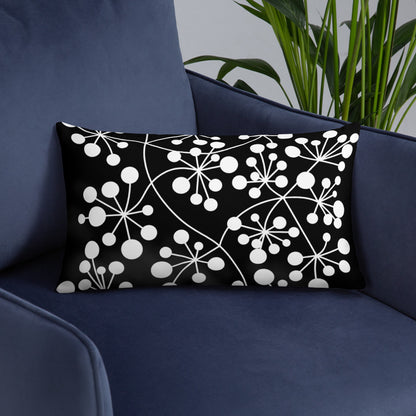 Coussin Dunikal Arboricool, classique, blanc sur noir