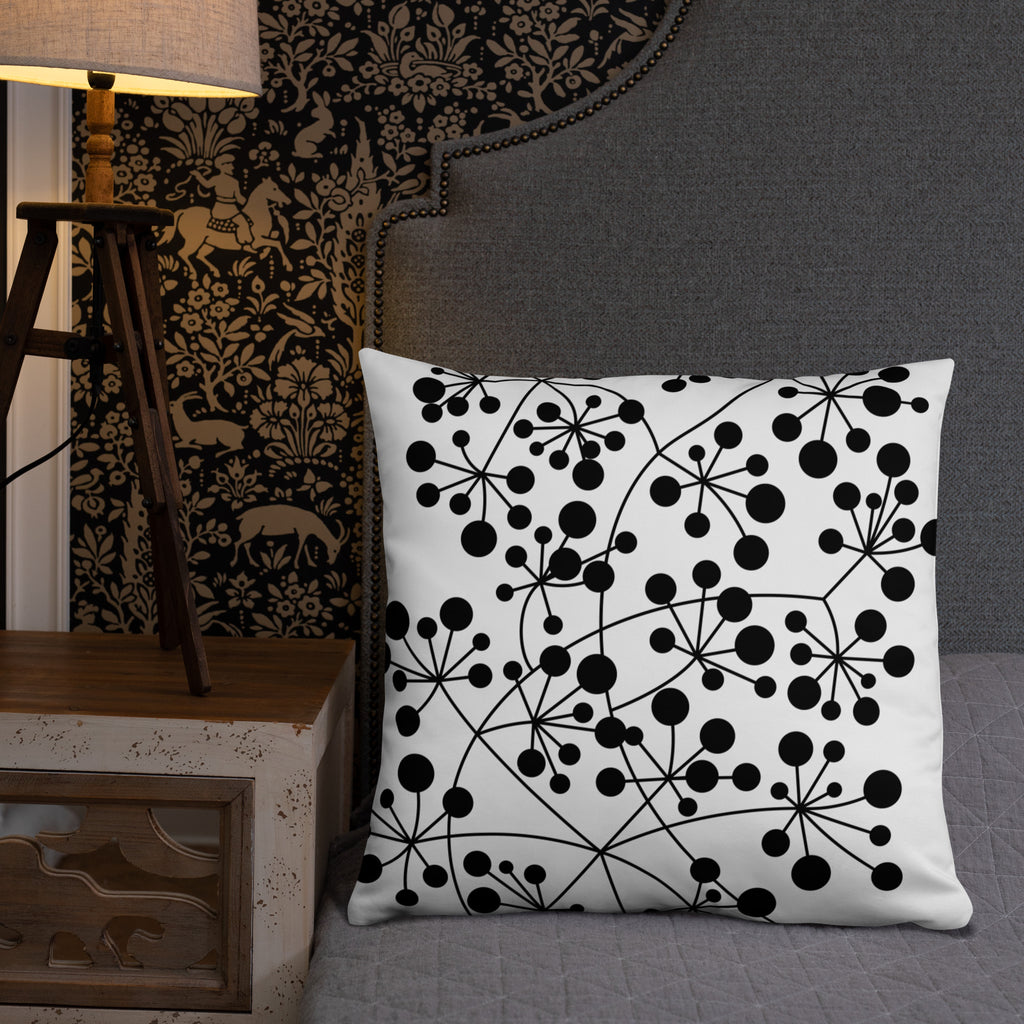 Coussin Dunikal Arboricool, classique, noir sur blanc