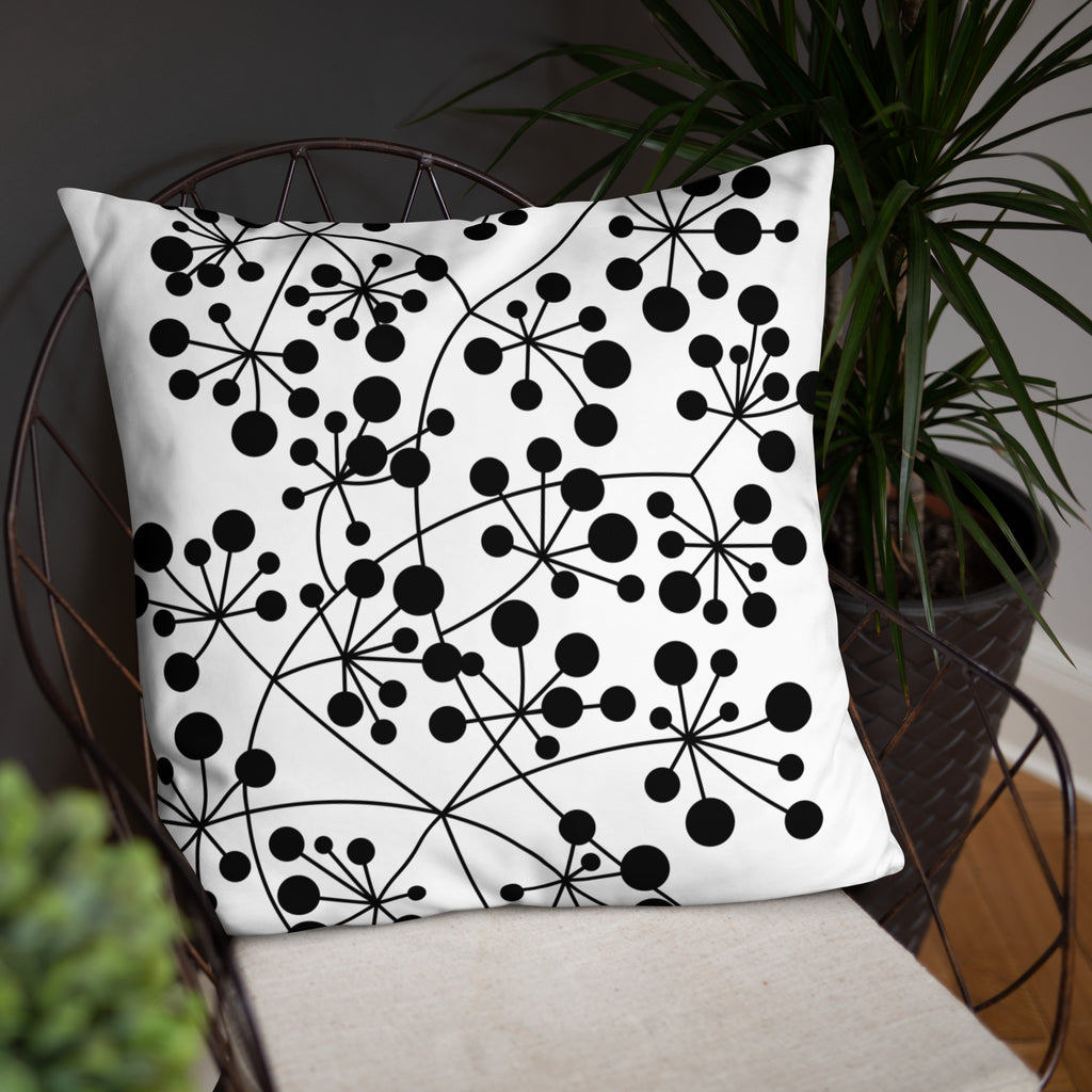 Coussin Dunikal Arboricool, classique, noir sur blanc