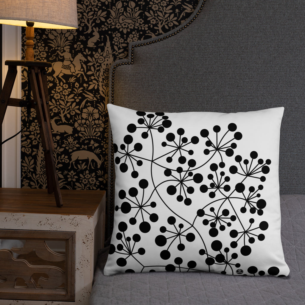 Coussin Dunikal Arboricool, classique, noir sur blanc