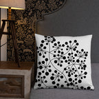 Coussin Dunikal Arboricool, classique, noir sur blanc