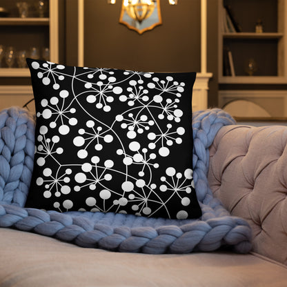 Coussin Dunikal Arboricool, classique, blanc sur noir