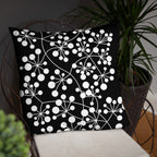 Coussin Dunikal Arboricool, classique, blanc sur noir
