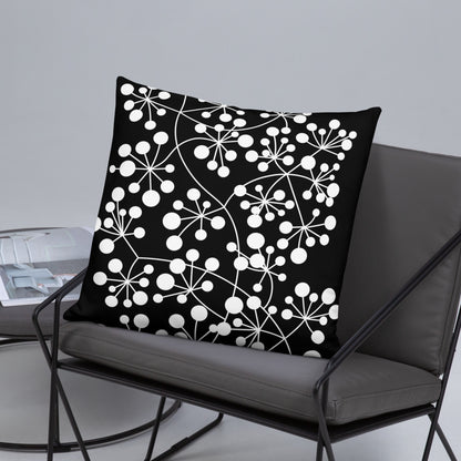 Coussin Dunikal Arboricool, classique, blanc sur noir