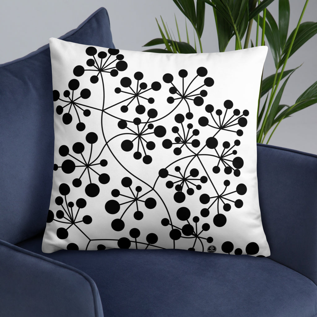 Coussin Dunikal Arboricool, classique, noir sur blanc
