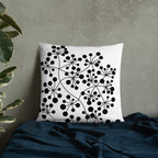 Coussin Dunikal Arboricool, classique, noir sur blanc