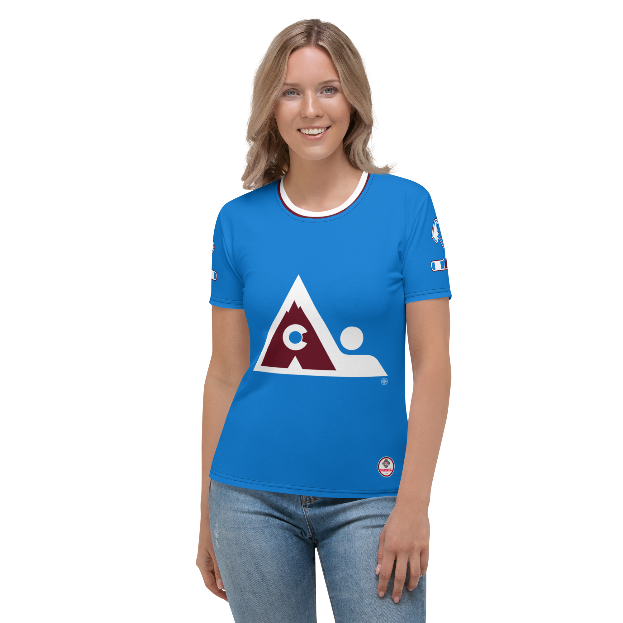 Crew Neck T-Shirt — Nordic Blue Rockies '95