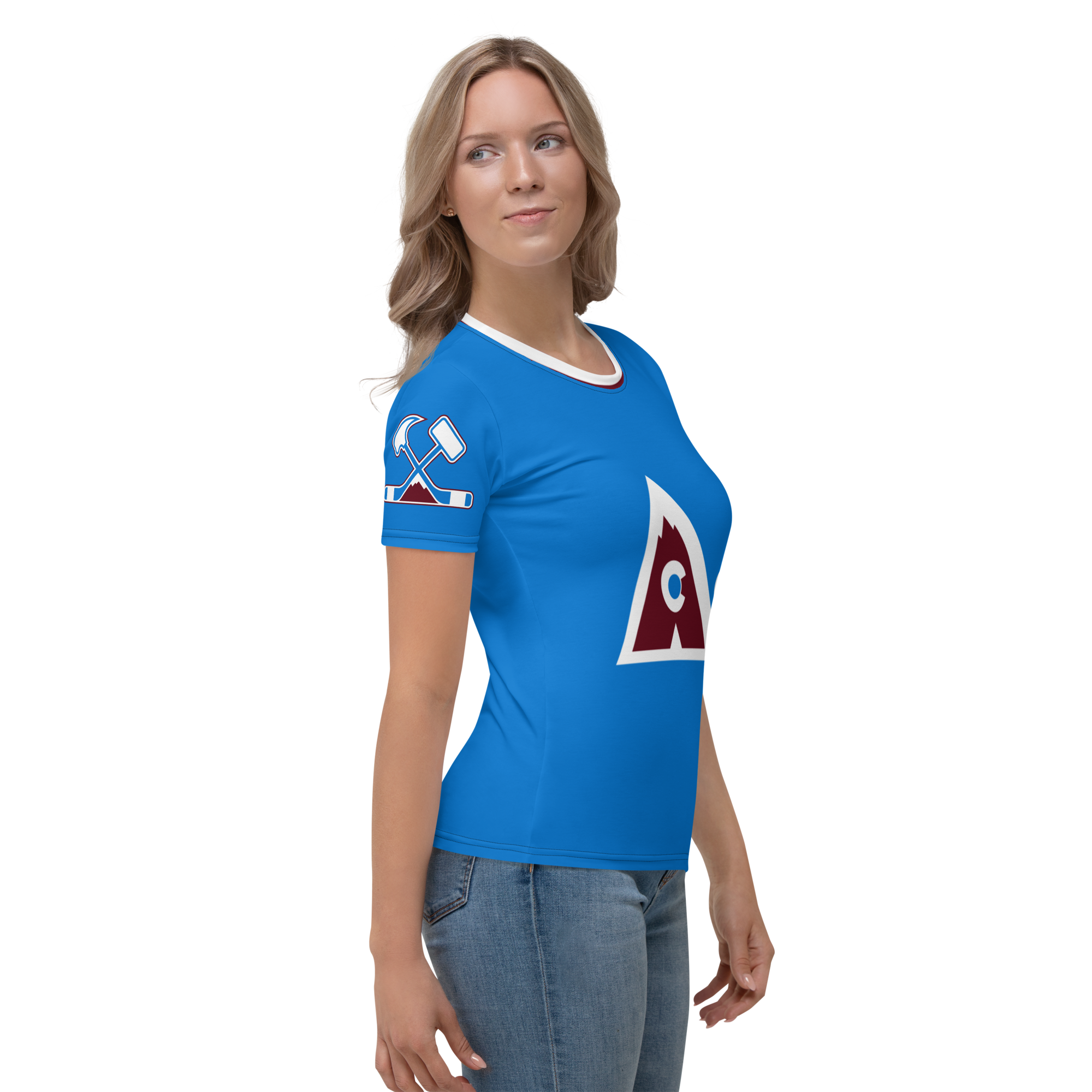 Crew Neck T-Shirt — Nordic Blue Rockies '95