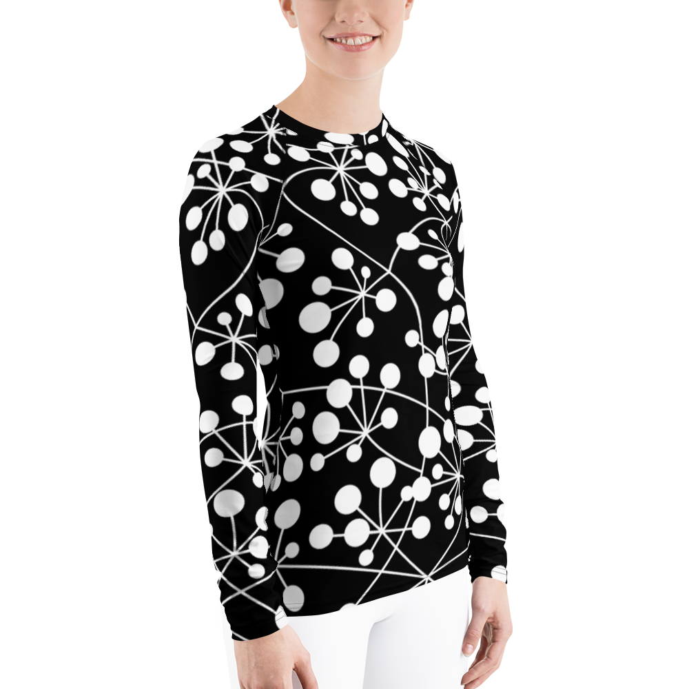 T-shirt de compression pour femme ❯ Arboricool ❯ Blanc sur noir
