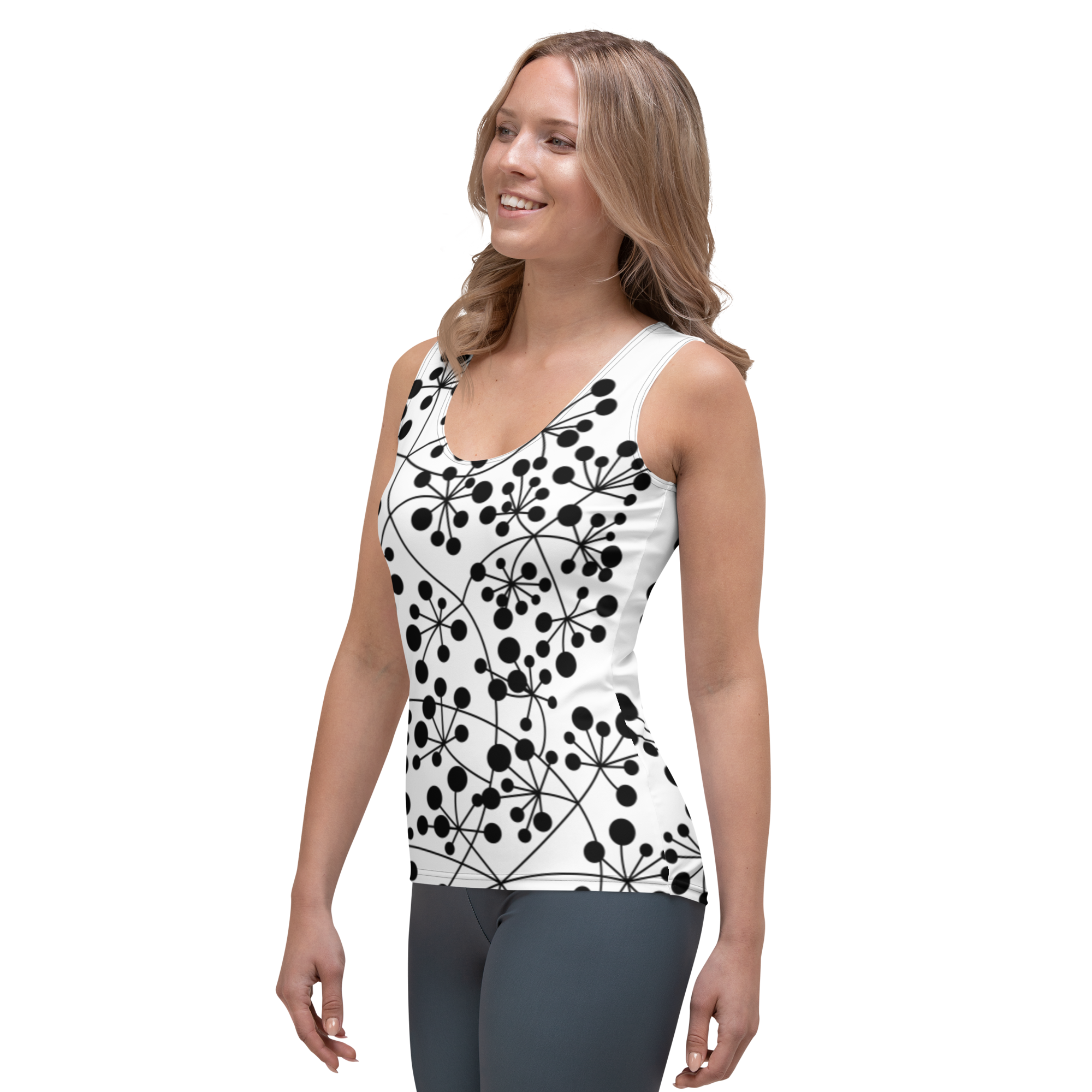 Débardeur Arboricool, noir sur blanc, coupe intégrale