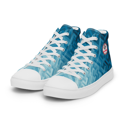 Men's Canvas Sneakers ❯ Polygonal Gradient ❯ Celestial Blue