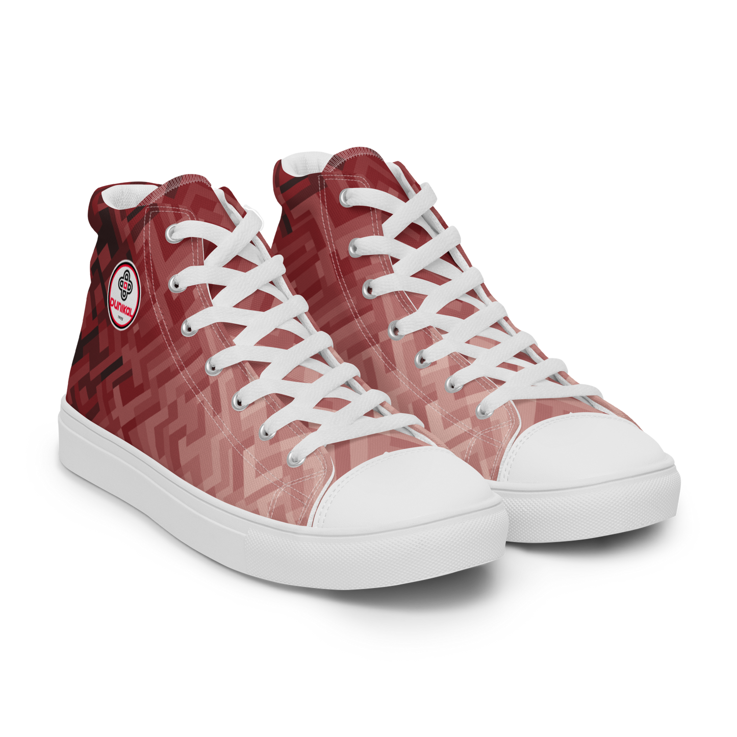 Men's Canvas Sneakers ❯ Polygonal Gradient ❯ Ruby Red