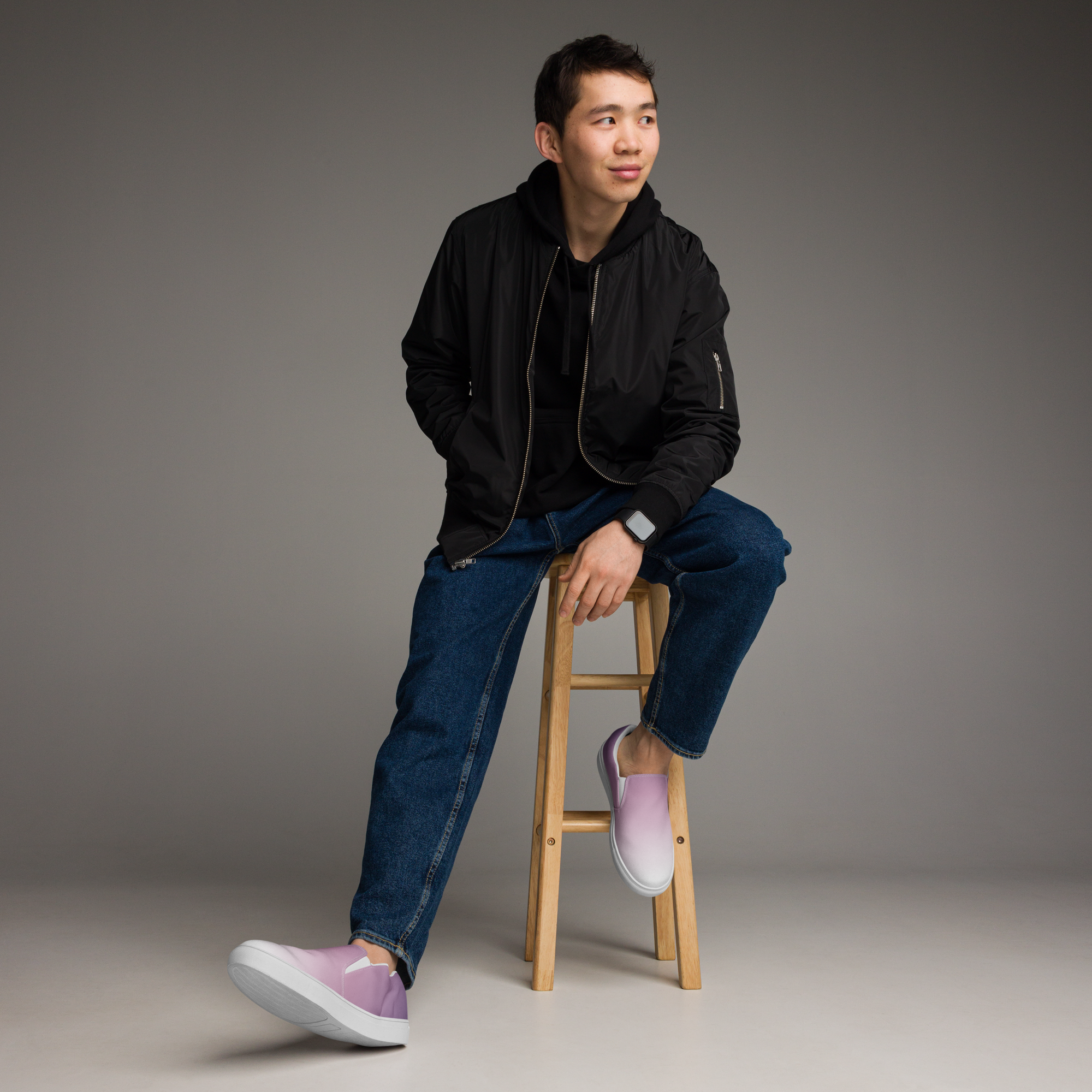 Enfilables en toile — Lilas lavandes