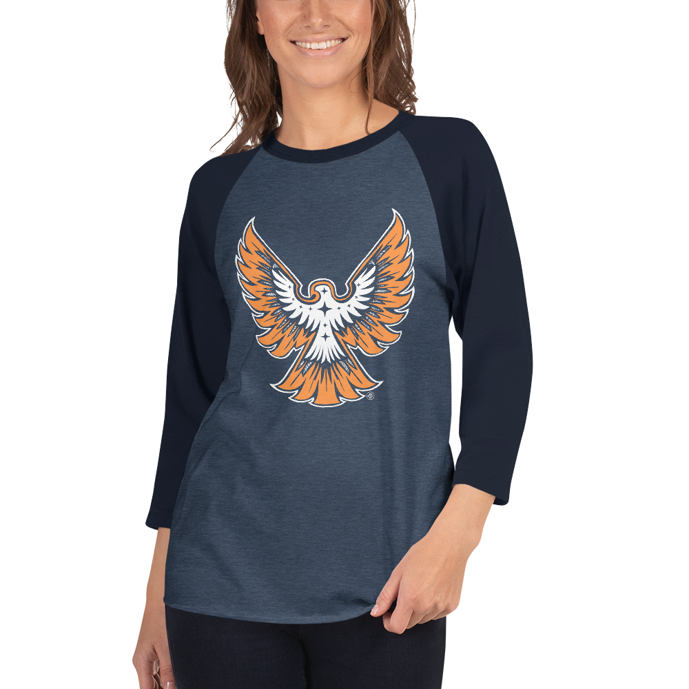 Camiseta de manga raglán 3/4 ❯ Extiende tus alas ❯ Colores surtidos