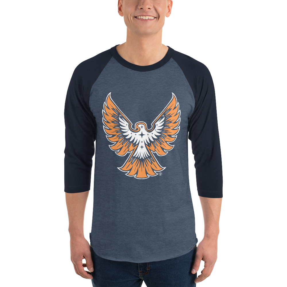 Camiseta de manga raglán 3/4 ❯ Extiende tus alas ❯ Colores surtidos