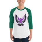 Camiseta de manga raglán 3/4 ❯ Extiende tus alas ❯ Colores surtidos