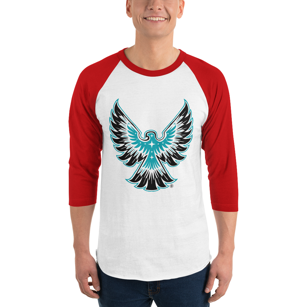 Camiseta de manga raglán 3/4 ❯ Extiende tus alas ❯ Colores surtidos