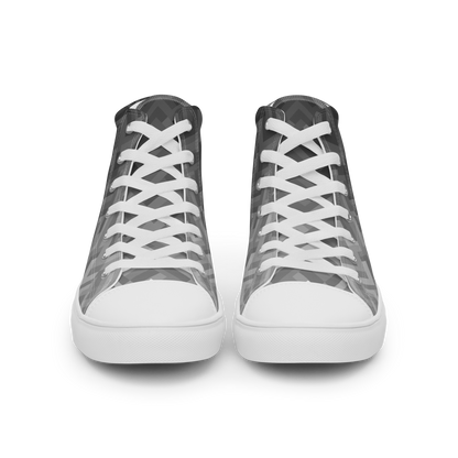 Women's Canvas Sneakers ❯ Polygonal Gradient ❯ Silver