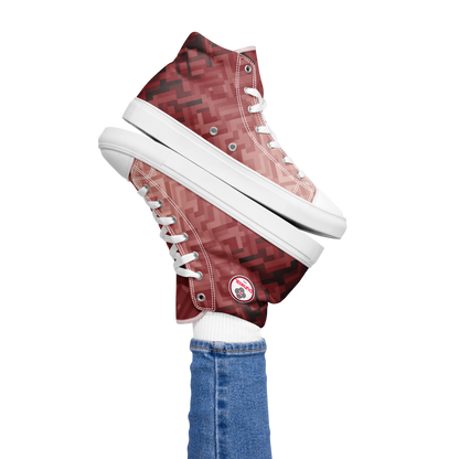 Women's Canvas Sneakers ❯ Polygonal Gradient ❯ Ruby Red