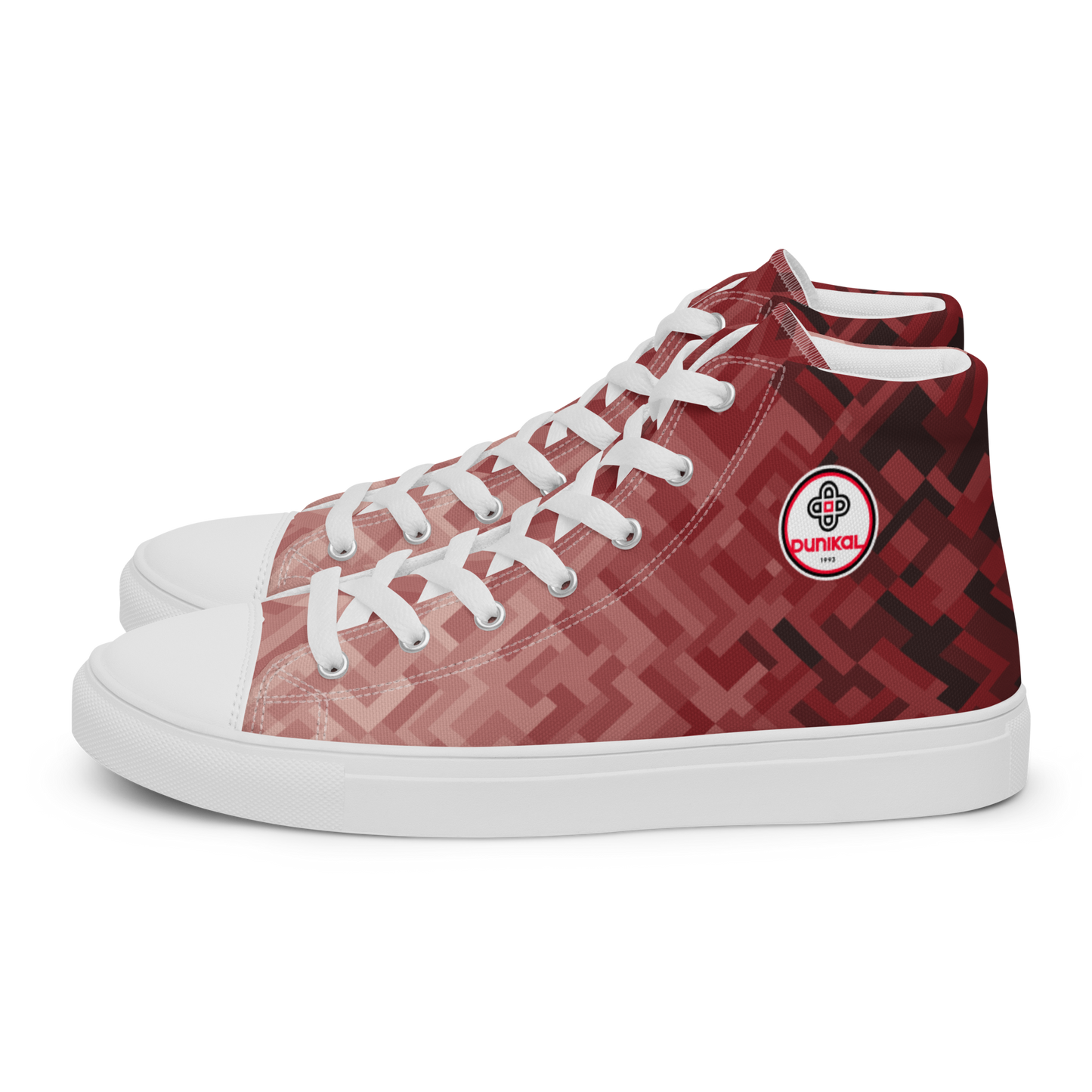 Women's Canvas Sneakers ❯ Polygonal Gradient ❯ Ruby Red