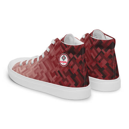 Women's Canvas Sneakers ❯ Polygonal Gradient ❯ Ruby Red