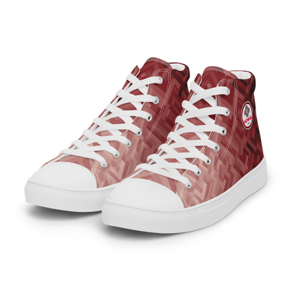 Women's Canvas Sneakers ❯ Polygonal Gradient ❯ Ruby Red