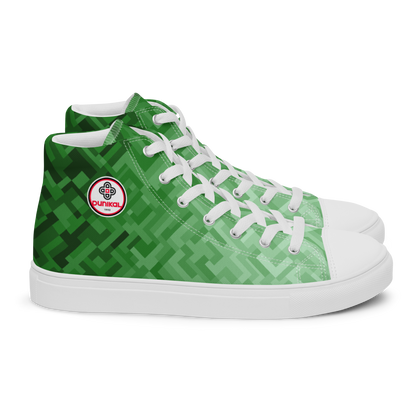 Women's Canvas Sneakers ❯ Polygonal Gradient ❯ Forest Green