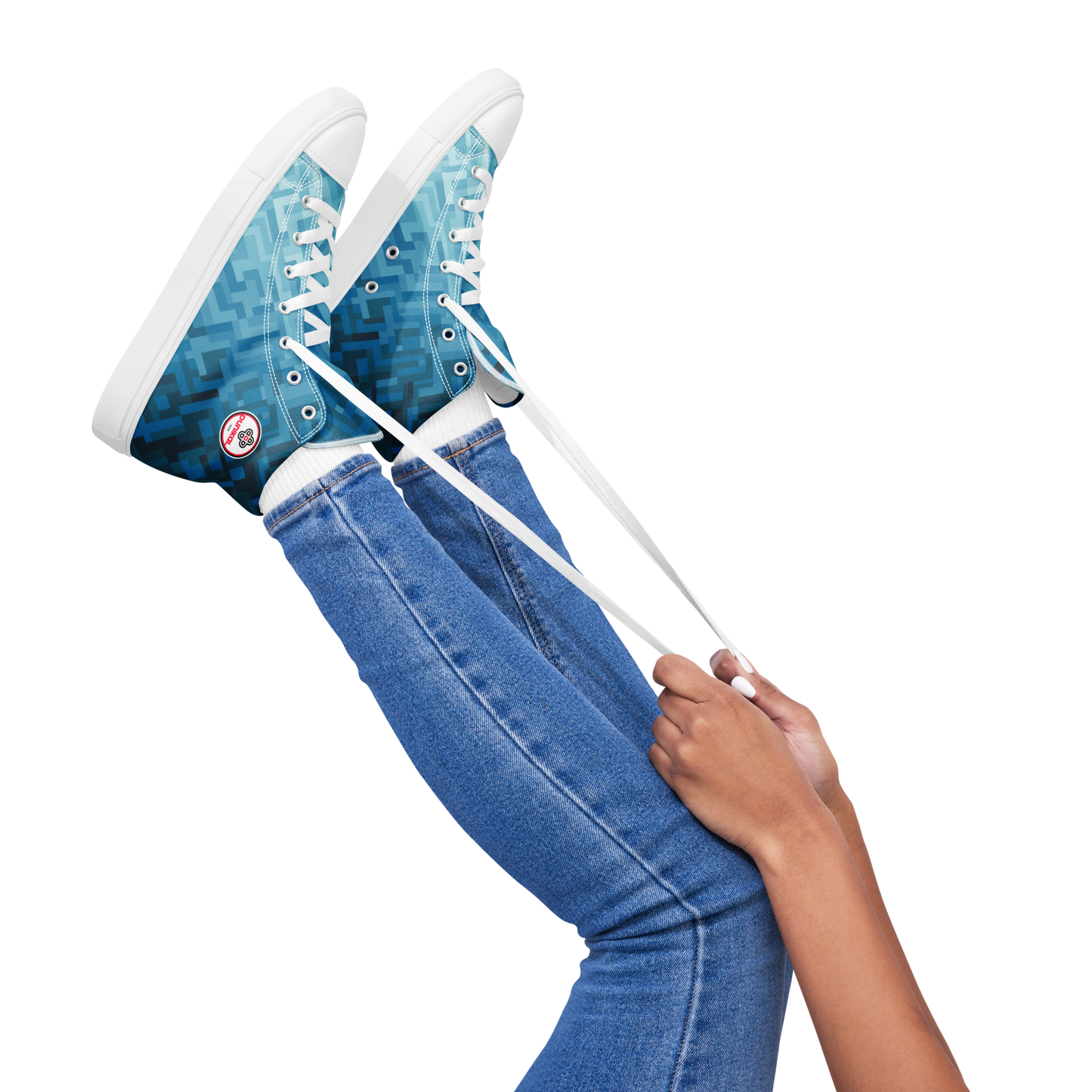 Women's Canvas Sneakers ❯ Polygonal Gradient ❯ Celestial Blue