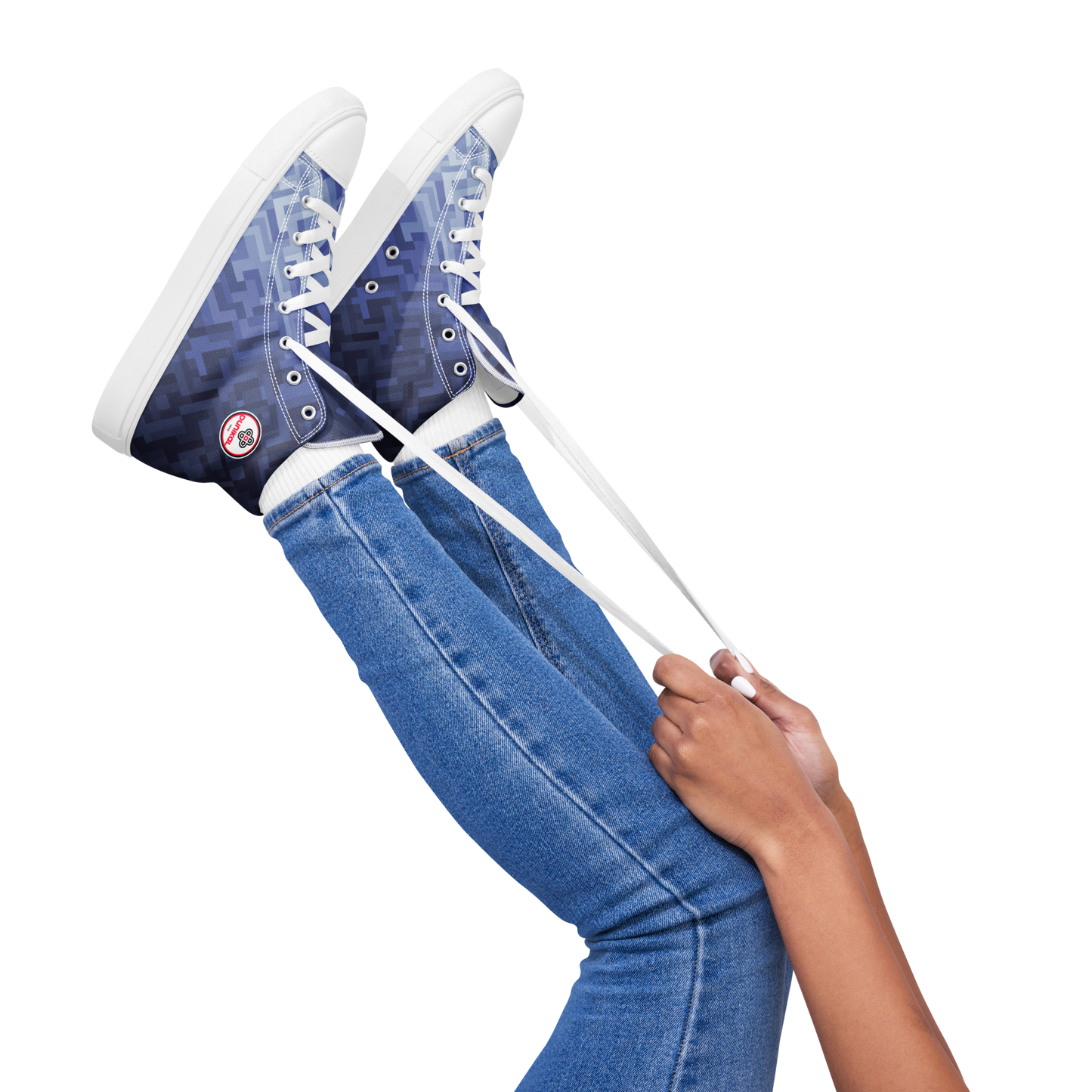 女士帆布运动鞋❯多边形渐变❯自由蓝