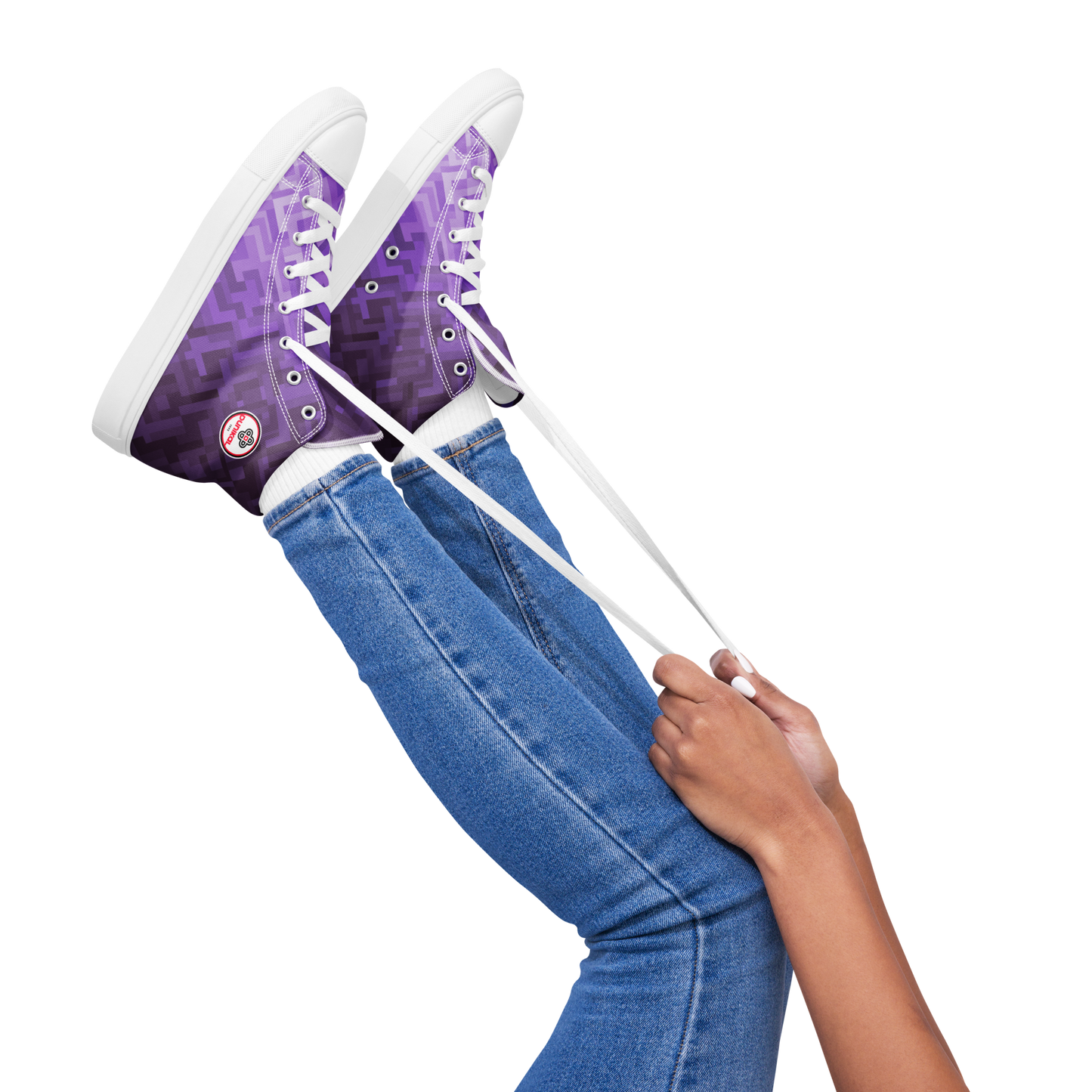女式帆布运动鞋❯多边形渐变❯紫水晶紫
