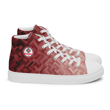 Baskets en toile pour femme, motif Dégradé polygonal, thème Rouge rubis