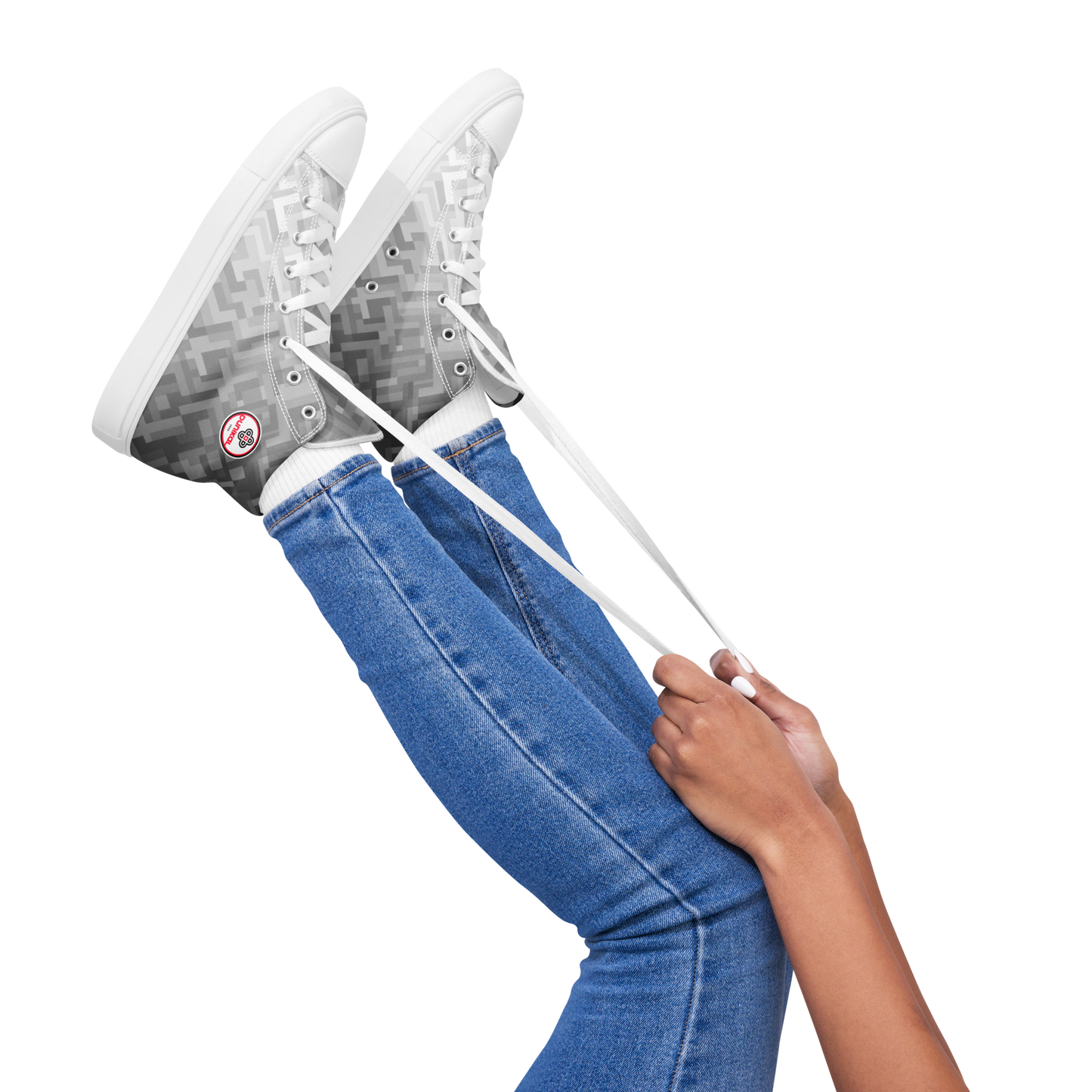Women's Canvas Sneakers ❯ Polygonal Gradient ❯ Sonic Silver