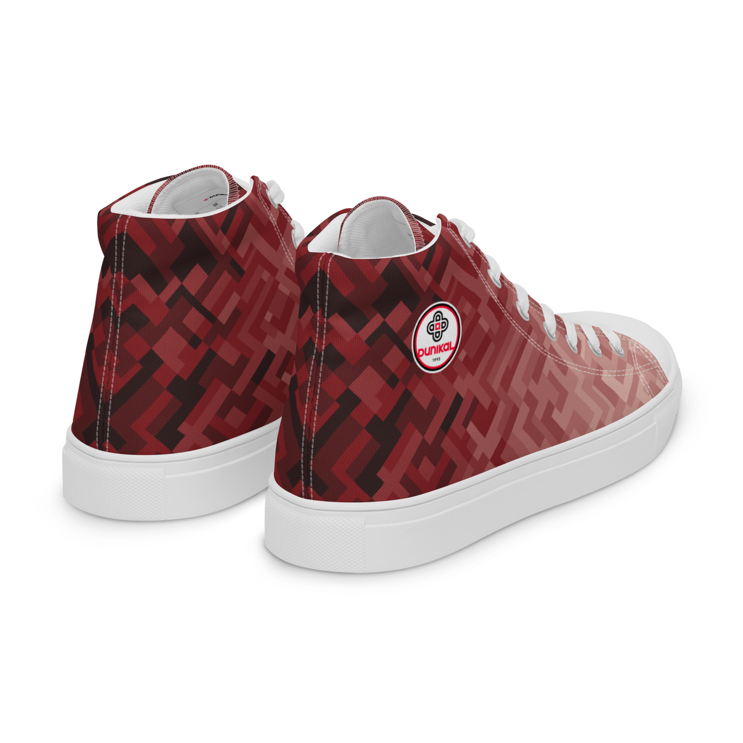 Women's Canvas Sneakers ❯ Polygonal Gradient ❯ Ruby Red