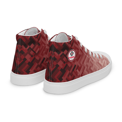 Women's Canvas Sneakers ❯ Polygonal Gradient ❯ Ruby Red